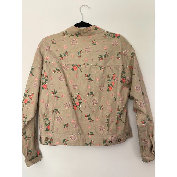 SK Wear Vintage Dainty Floral Neutral Jacket Women's Size Large No Wear A122 - Picture 2 of 13